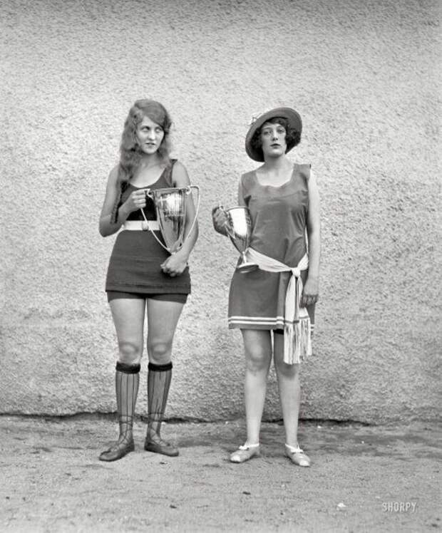 Две победительницы конкурса красоты в 1922, когда стандарты красоты значительно отличались от нынешних история, ретро, фото, это интересно