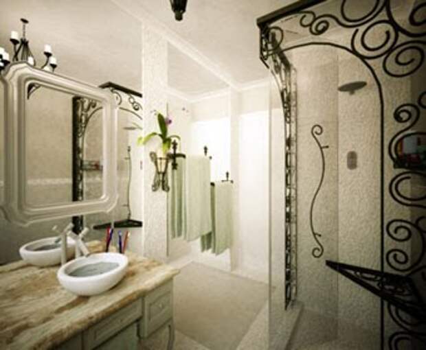 использование кованных элементов в дизайне ванной комнаты