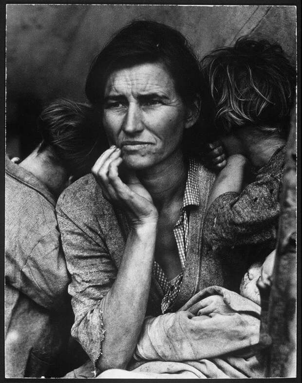 Культовое фото собирательницы гороха и матери семерых детей во время приближения пыльной бури (1936) история, ретро, фото, это интересно
