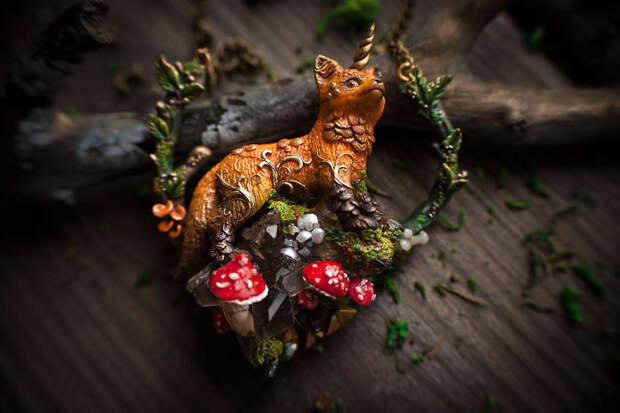 Magical Jewelry And  Creatures From Polymer Clay And Minerals