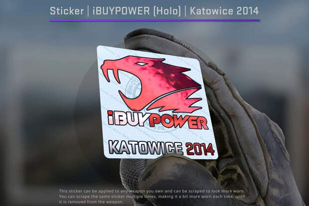 Наклейка iBUYPOWER (Holo) Katowice 2014 из CS2 подорожала до $117 000