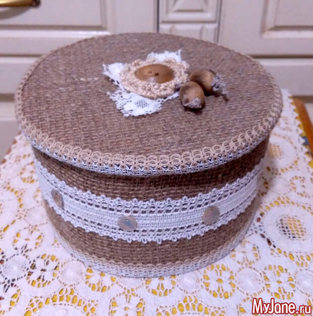 Круглая шкатулка из гофрированного картона. Мастер-класс
