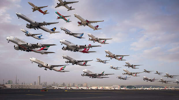 1. Международный аэропорт Дубай (DXB) аэропорты мира, самолеты, фотограф Майк Келли, фотографии самолетов