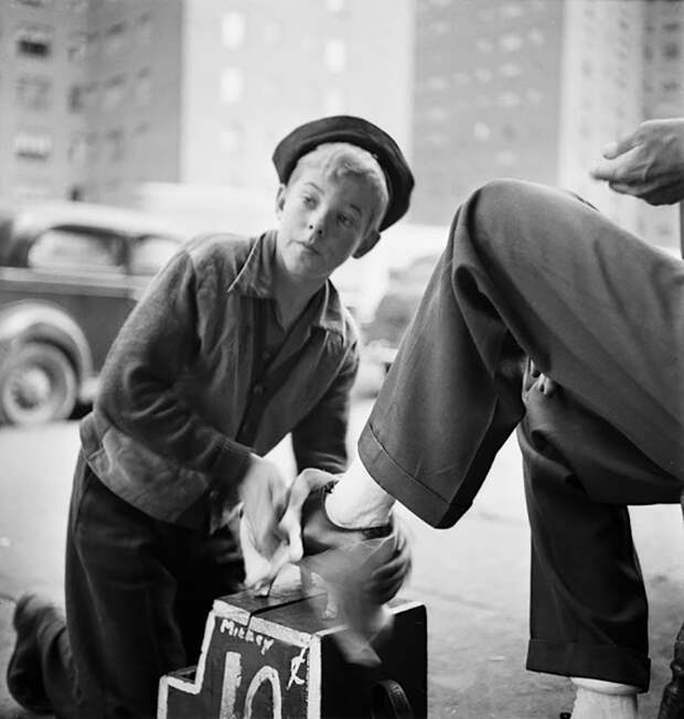 Чистильщик обуви, 1940 life, Стэнли Кубрик, звезды, знаменитости, режиссеры, фотограф, фотографии, юность гения