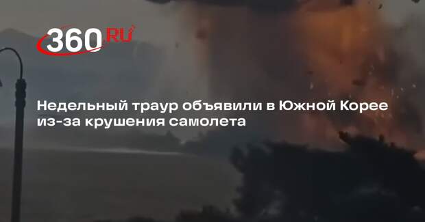 В Южной Корее объявили семидневный национальный траур из-за крушения самолета