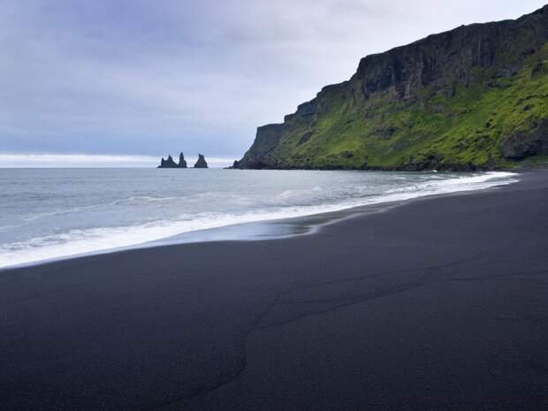 5. Пляж Вик с черным песком, Исландия. европа, пляж