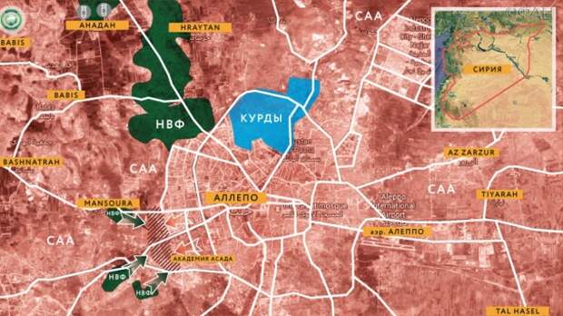 Сирия, карта Алеппо