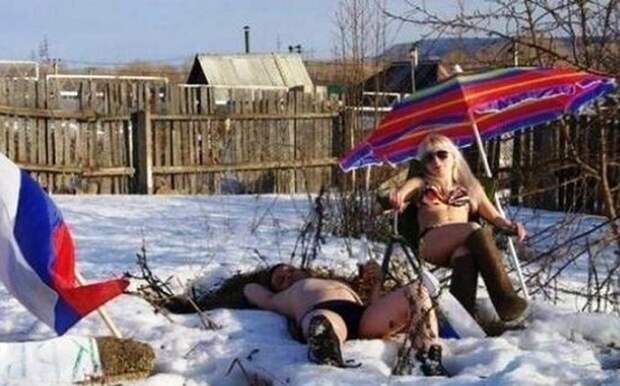 3. Солнечные ванны в зимнее время колорит, люди, россия, снимок, страна, форо, юмор