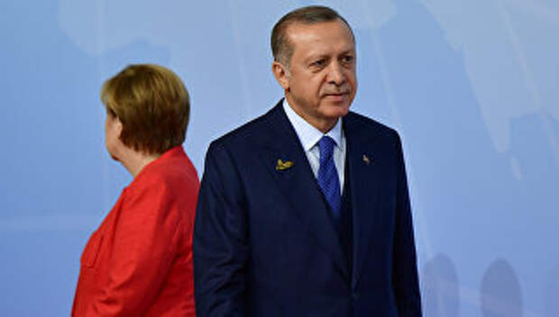 Канцлер Германии Ангела Меркель и президент Турции Реджеп Тайип Эрдоган на саммите G20 в Гамбурге