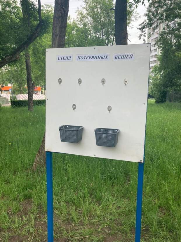 В парке «Торфянка» установили стенд потерянных вещей