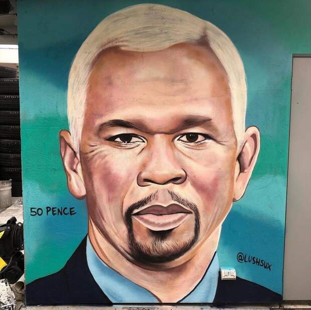 Уличный художник троллит 50 cent. Рэпер бесится, но выставляет его граффити в инстаграм