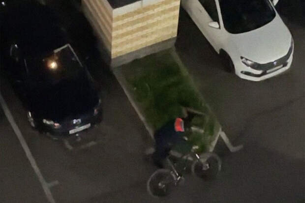 В Санкт-Петербурге велосипедист поджег Volkswagen и попал на видео