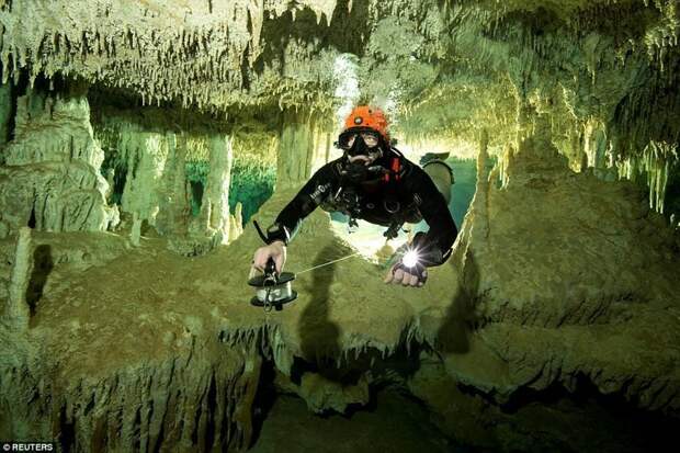 В Мексике нашли самую большую подводную пещеру в мире ynews, археология, исследование, мексика, открытие, пещера, подводная, спелеология