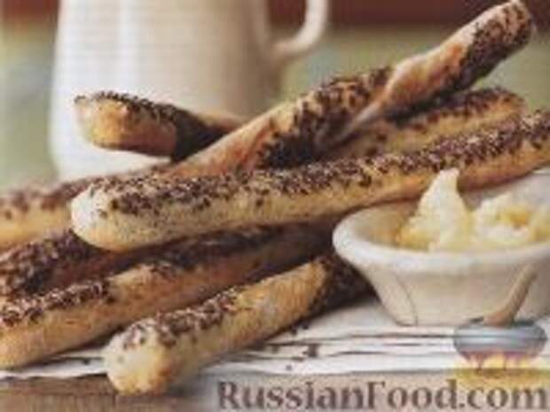 Фото к рецепту: Ржаные гриссини (хлебные палочки)