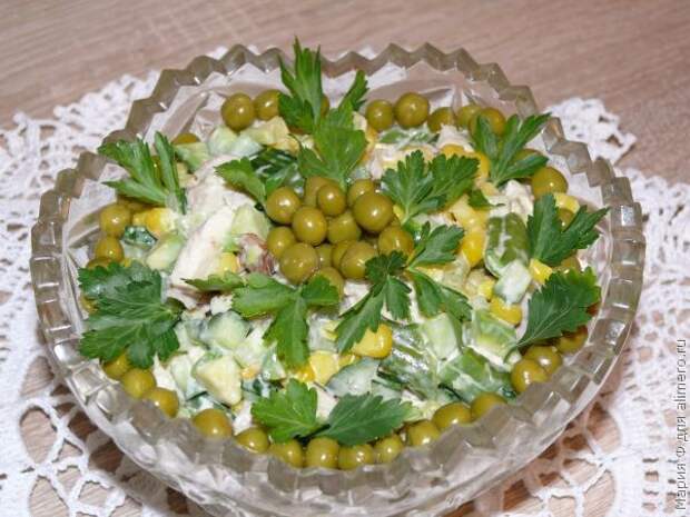 Салат с курицей, салат с авокадо Салат с курицей, салат с авокадо
