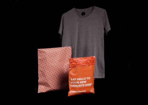 Lumi focuses on making the best looking packaging around, such as these bright orange shipping bags for Cotton Bureau.