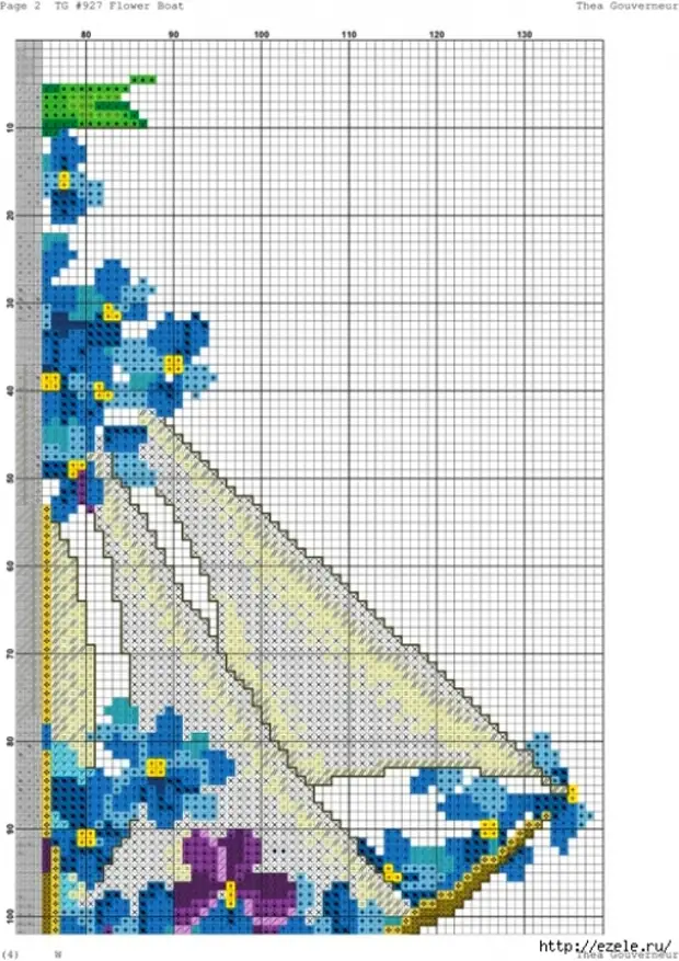 Вышивка схема парусник
