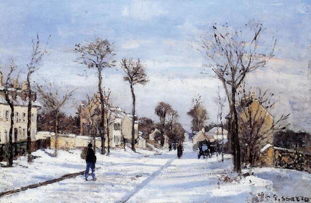 Street in the Snow, Louveciennes. (1872). Писсарро, Камиль