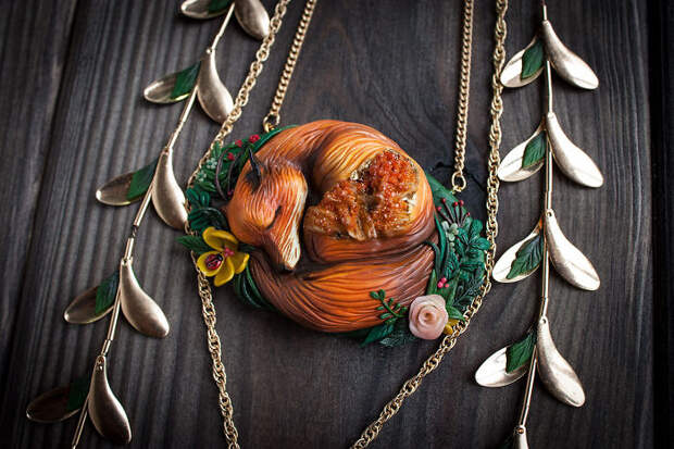 Magical Jewelry And  Creatures From Polymer Clay And Minerals