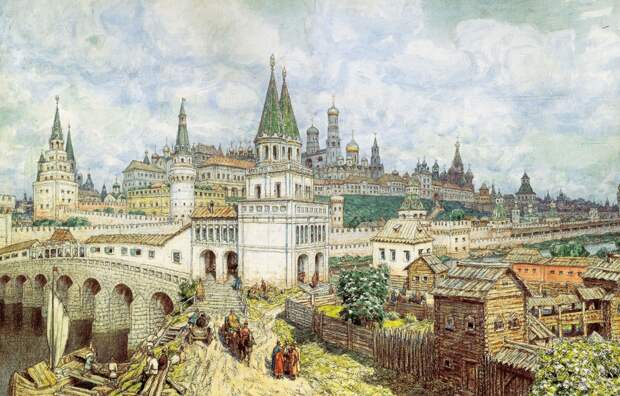 Фото 4. Расцвет Кремля. Всехсвятский мост и Кремль в конце 17 в. А.М. Васнецов.jpg