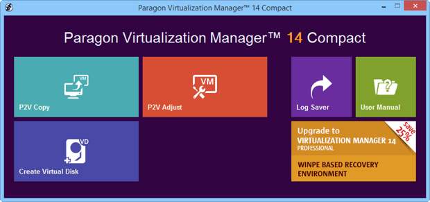 Paragon Virtualization Manager 14 Compact - бесплатная лицензия