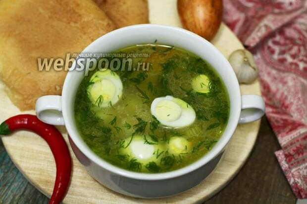 Фото Суп рисовый с перепелиными яйцами