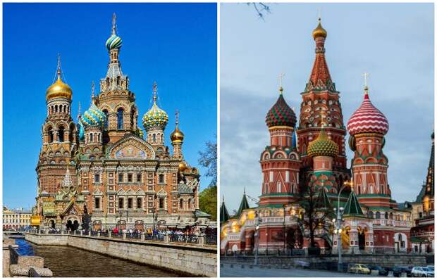Первый храм находится в Санкт-Петербурге, а второй - в Москве Первый храм находится в Санкт-Петербурге, а второй - в Москве