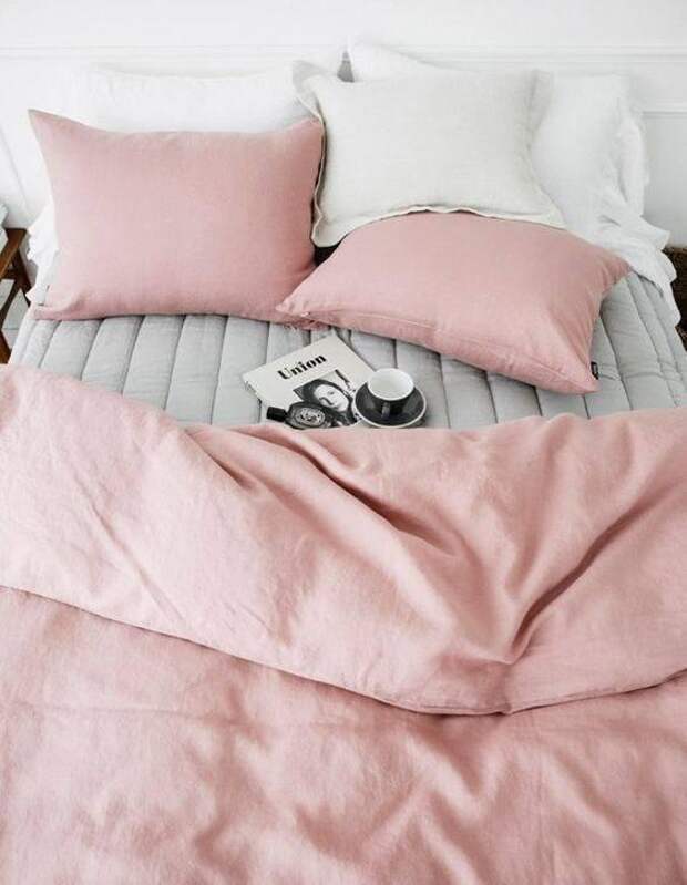 розовое постельное белье