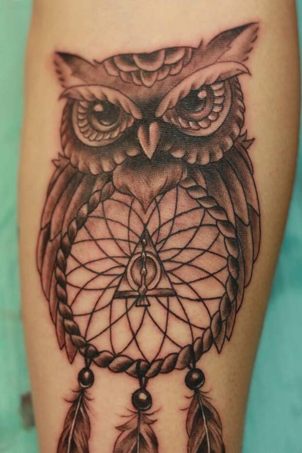 Татуировки с изображением совы фото 6