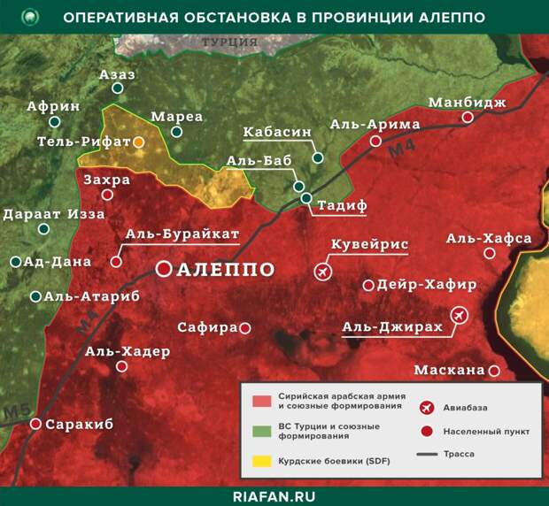 Карта боевых действий - Алеппо