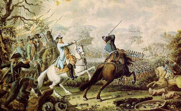 Д. Ходовецкий. Сражение при Кагуле 21 июля (1 августа) 1770 г. 1770-е гг. В центре на белой лошади граф П.А. Румянцев-Задунайский.