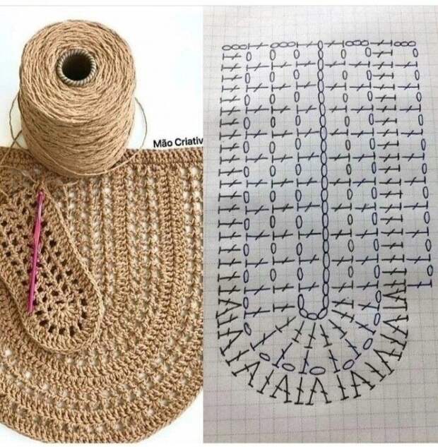 полукруглая сумка крючком схема вязания