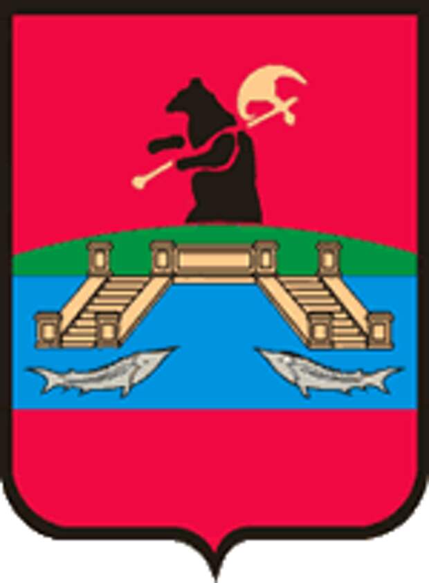 Герб Рыбинска с символом христианства.