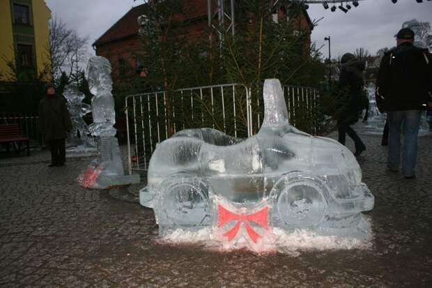 Ледяные скульптуры Ольштына Ледяные, Ольштына, скульптуры