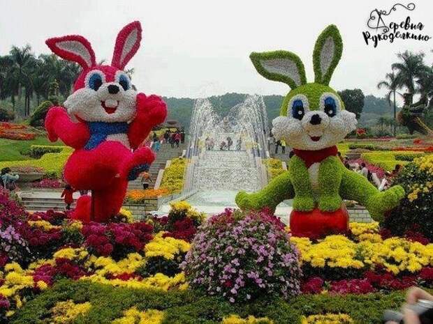 Скульптуры из цветов