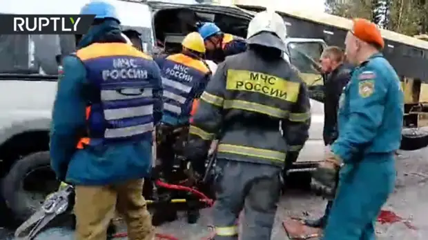 Опубликовано видео с места ДТП в Тверской области