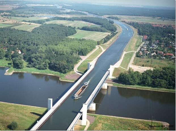 Магдебургский водяной мост в Германии. животные, интересное, удивительное, факты