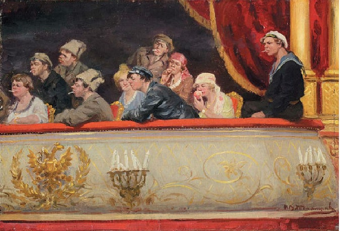 В театре. Царская ложа. (1918). Автор: Иван Владимиров. В театре. Царская ложа. (1918). Автор: Иван Владимиров.