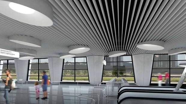 Станция конечная, научная: геометрические формы «Физтеха» подчеркнут светильники