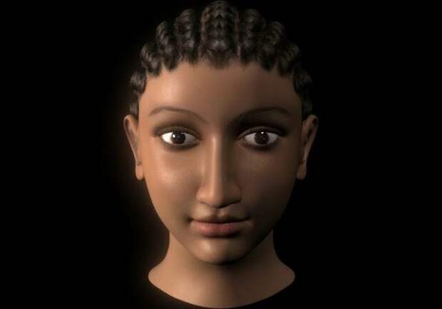 3D-модель головы Клеопатры, вид анфас
