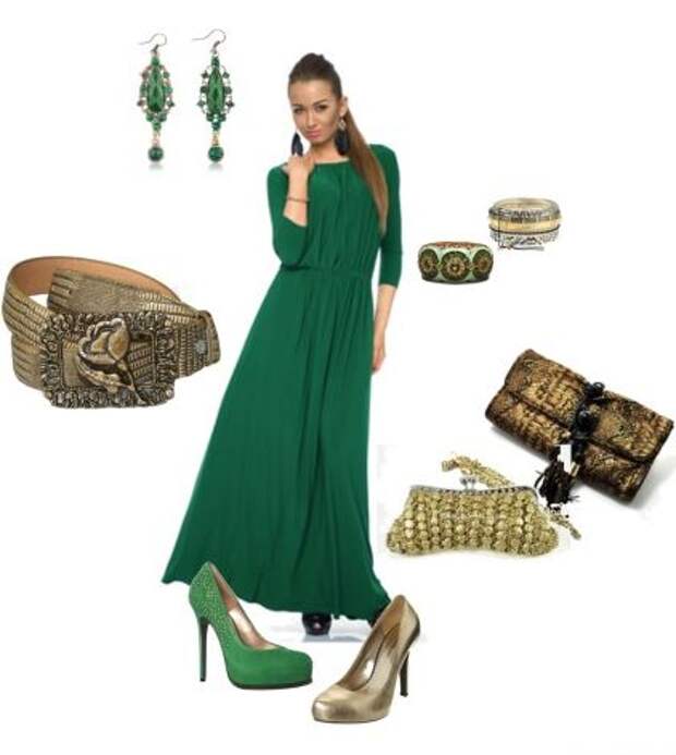 Какие украшения подходят к зеленому платью