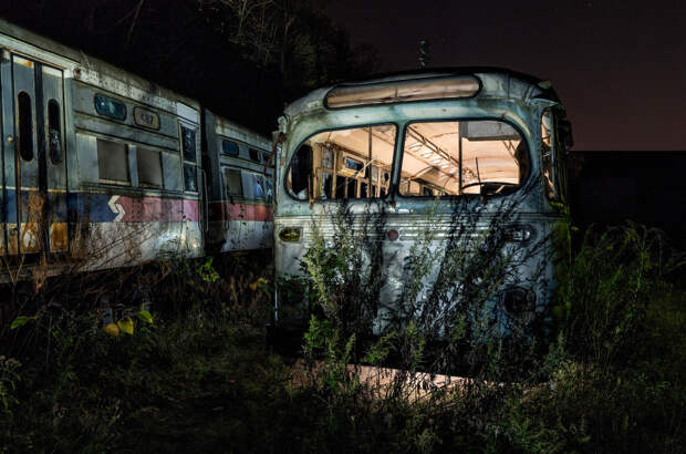 Abandoned Trolley Graveyard