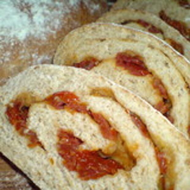 Ciabatta -рулет хлебный с вялеными помидорами