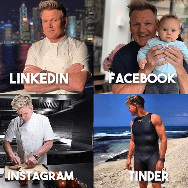 Linkedin Facebook Instagram Tinder
