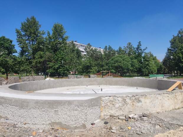 В парке Калининского района Челябинска откроется обновленный фонтан и спортивная площадка