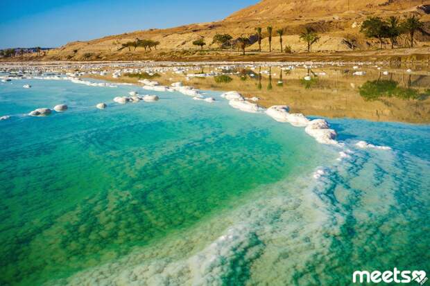 dead sea landscape with dead sea