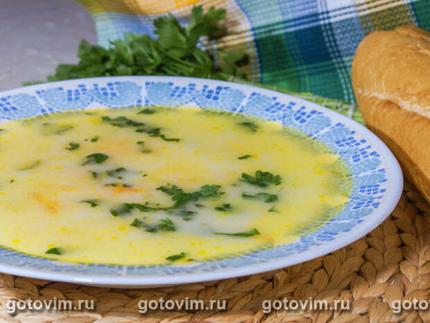 Сырный суп с кабачками. Фотография рецепта