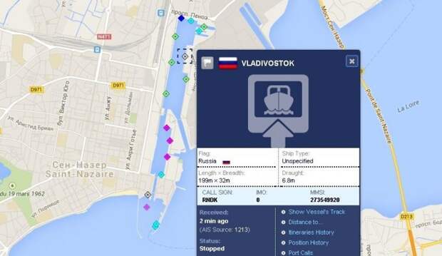 Первый вертолётоносец «Мистраль» в международной системе AIS перешёл под флаг России Первый вертолётоносец «Мистраль» в международной системе AIS перешёл под флаг России