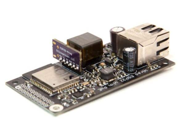 wESP32 board with wired and power over Ethernet