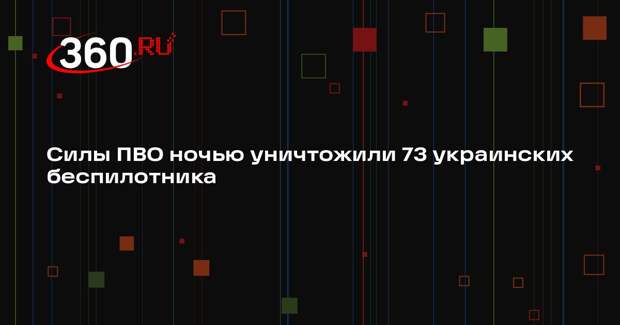 Силы ПВО ночью уничтожили 73 БПЛА ВСУ над регионами России